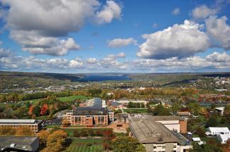 Ithaca College view to Cayuga Lake