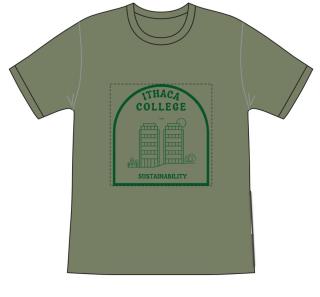 *win this green t-shirt with sustainability logo