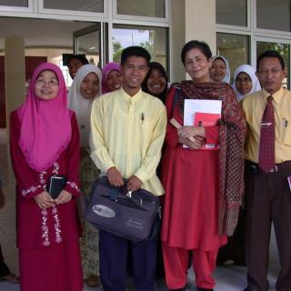 Picture of me with students in Indonesia, 2005