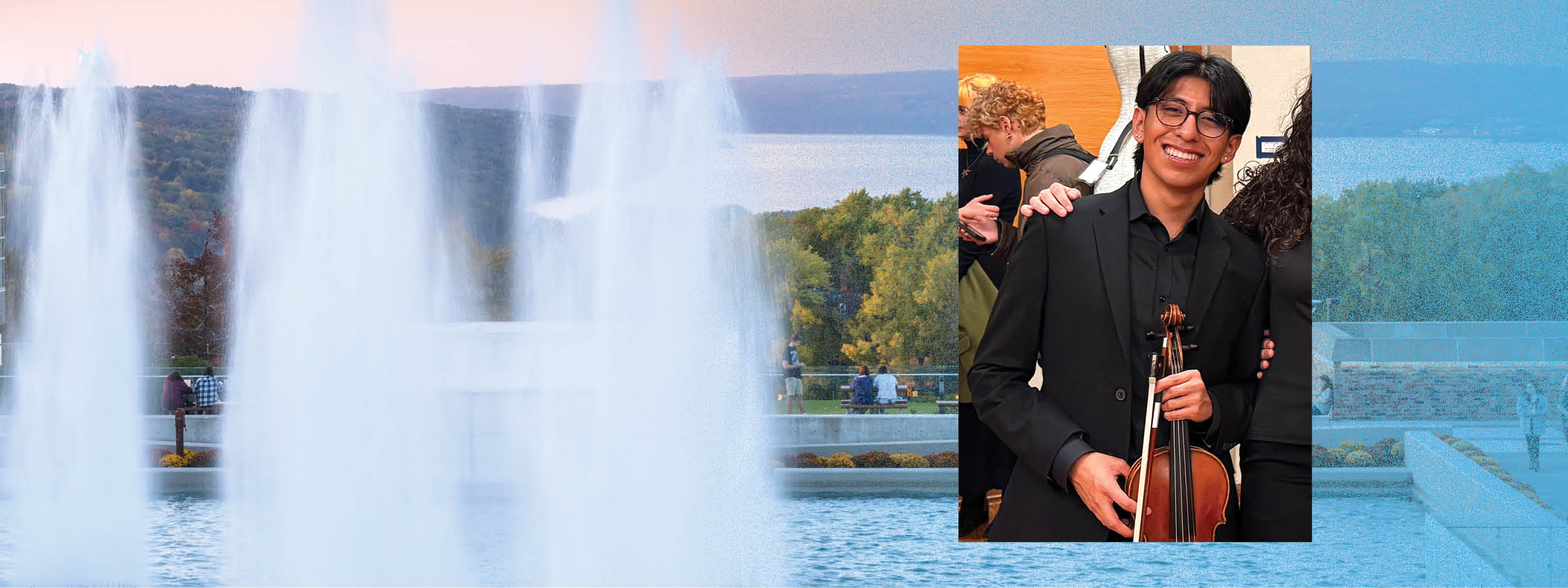 Marvin with the IC fountains