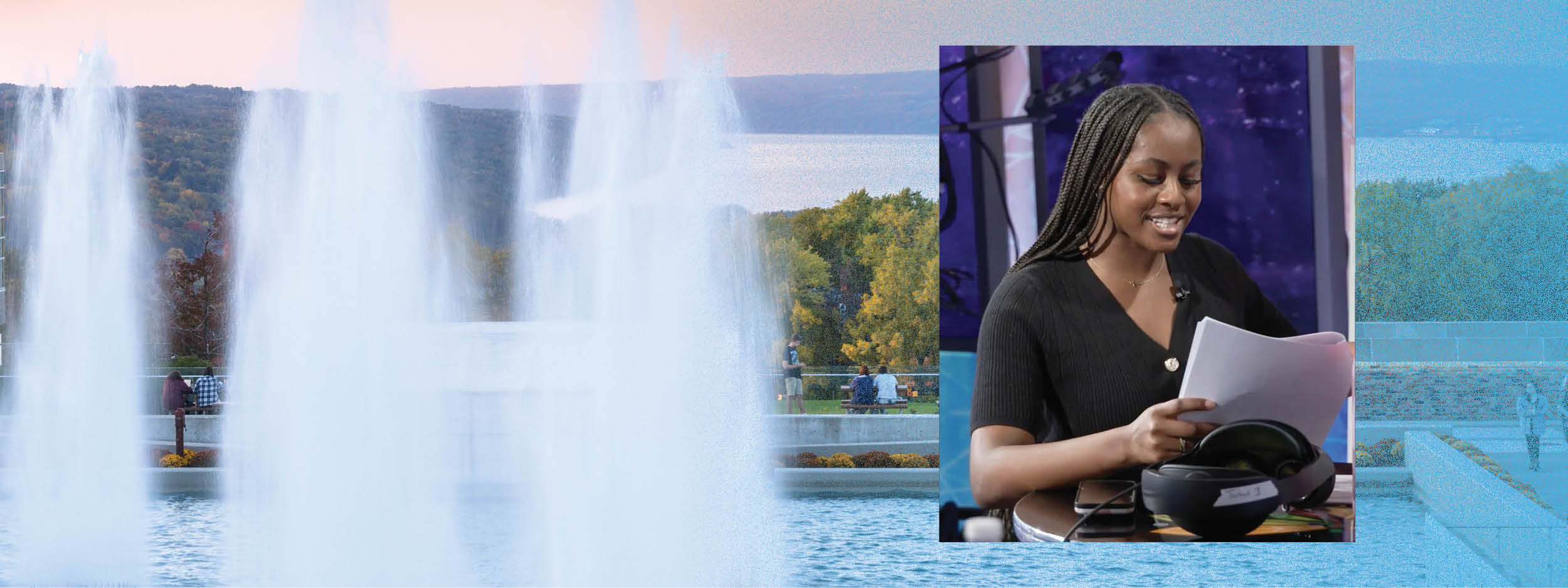 CeCe in front of the IC fountains
