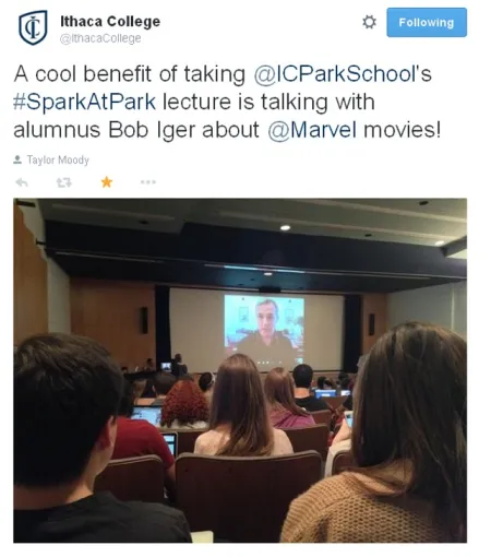 Bob Iger, CEO of Disney, interacting with S'Park students