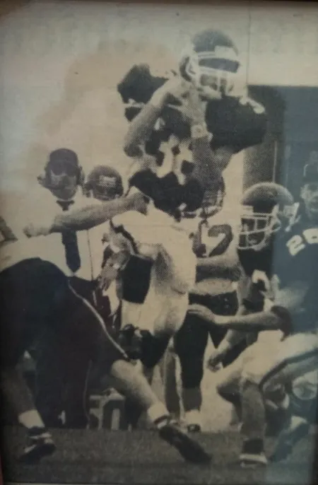 A player intercepting a pass