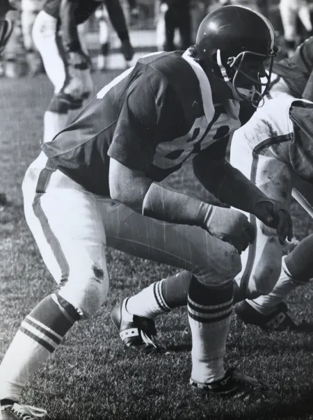 A player playing in a football game