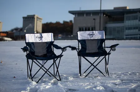 Camping chairs in the snow
