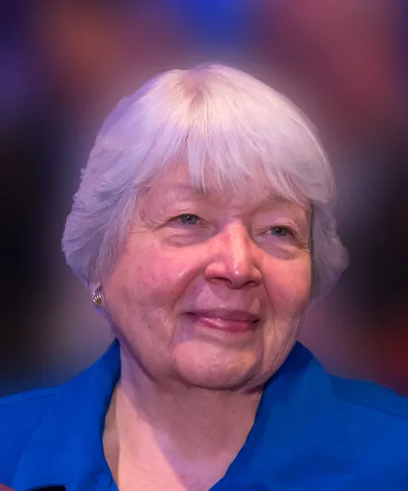 woman in blue blouse