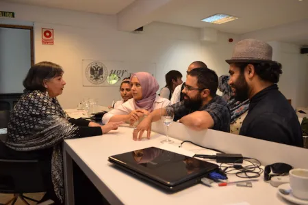 With students in Granada.