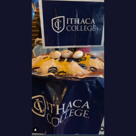 IC signs with football and pom-poms