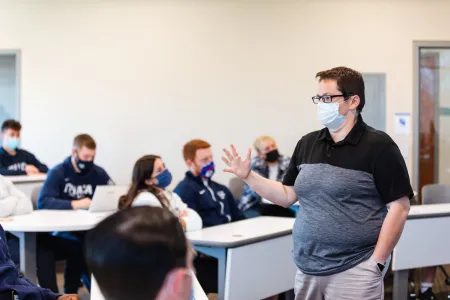 Annemarie Farrell teaches a classroom of students