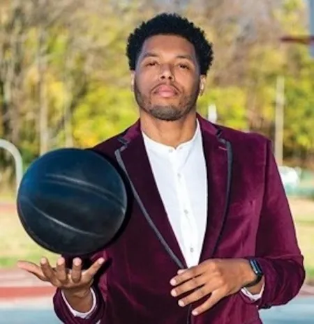 man holding basketball