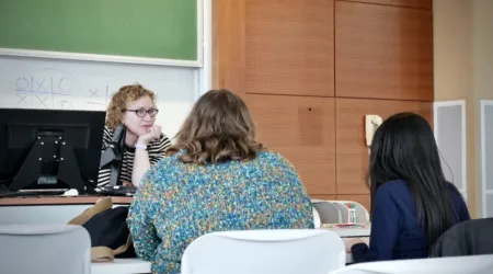 Professor with students