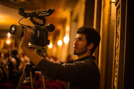 Henry Suzuki, '25 of Park Productions behind the camera while filming for A Girl I Know (Photo by Park Productions)