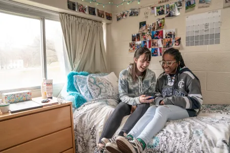 Students in dorm room