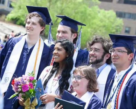 Graduates in caps and gowns