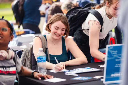 Students at a Gratitude Station.
