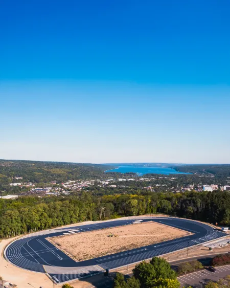Aerial view of the new track.