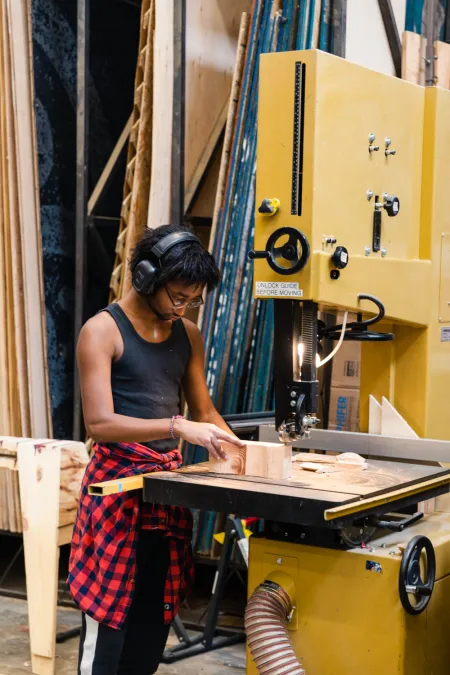 student in theatre workshop