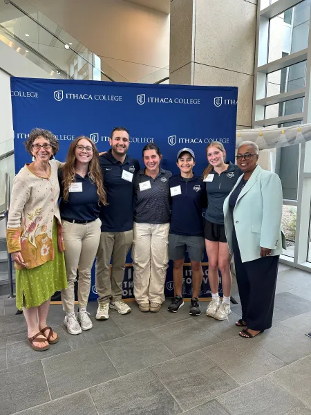 2nd year AT students with President and Provost