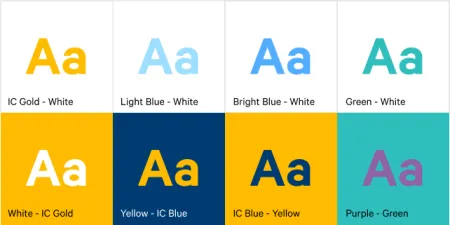 Visual showing inaccessible color combinations.