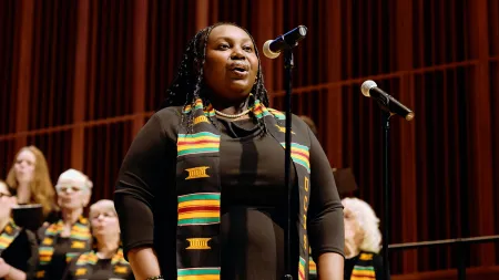 Jayna Simeon '26 singing