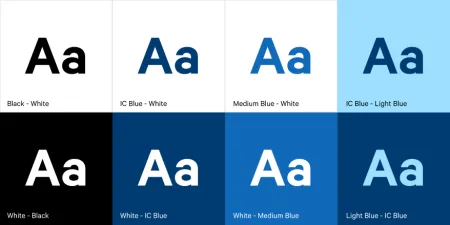 A graphic demonstrating accessible color combinations for text.
