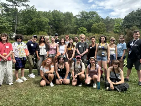 Group of students at Cornell Botanic Gardens