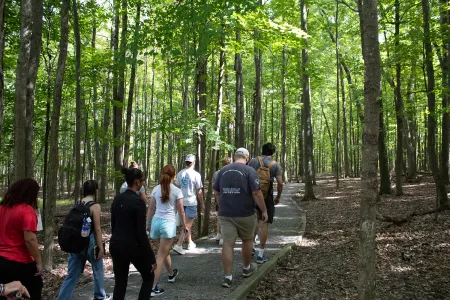 Masters Students from Accounting head into the Natural Lands.