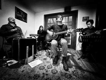 Louiston playing an acoustic set in Burdett, NY.