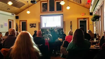 Colleen gives a talk on the physics of music in Dryden, NY.