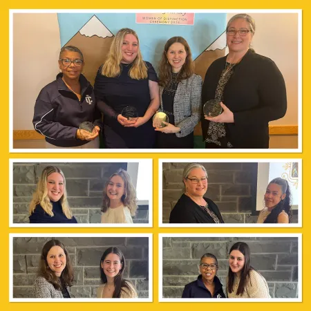 Photos of women receiving awards.