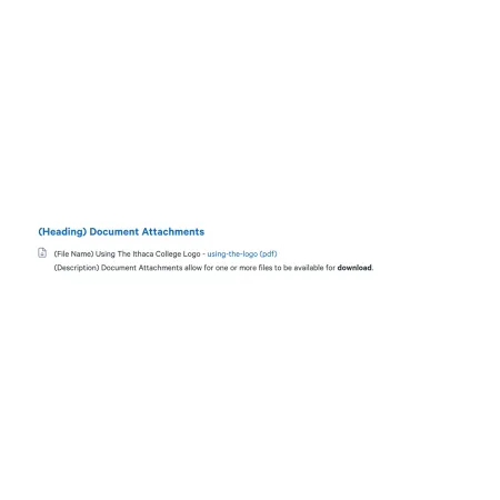 Visual example of the "Document Attachments" component, showing a file to be downloaded