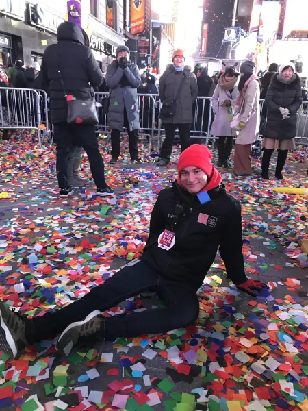 Taylor Varga ’17 celebrated his first Times Square New Year’s Eve