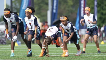 Girls playing flag