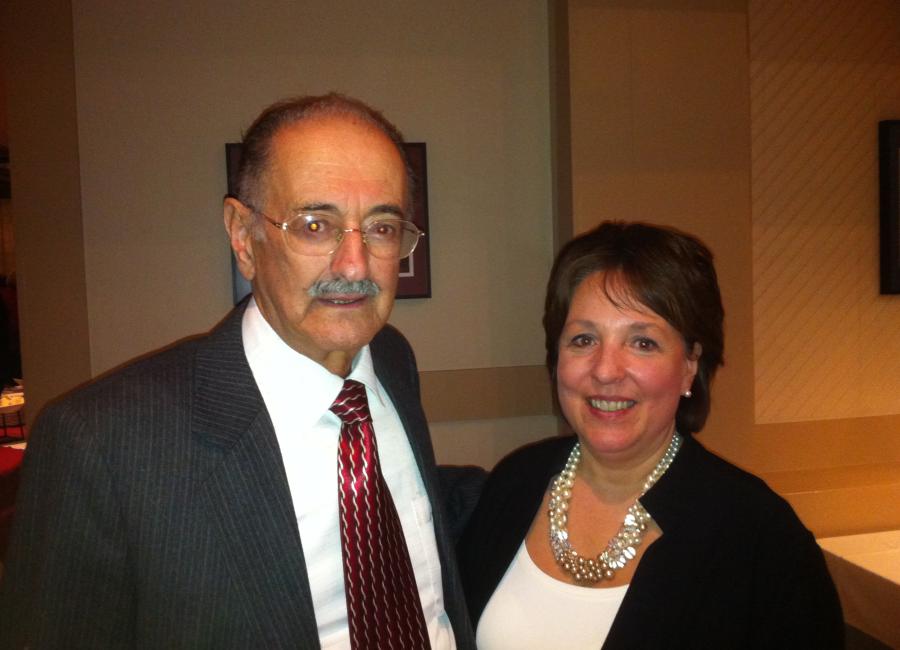 Founding Dean John Keshishoglou with present dean Diane Gayeski
