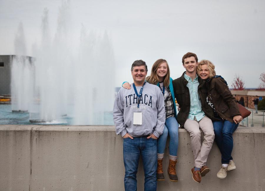Family photo at fountains