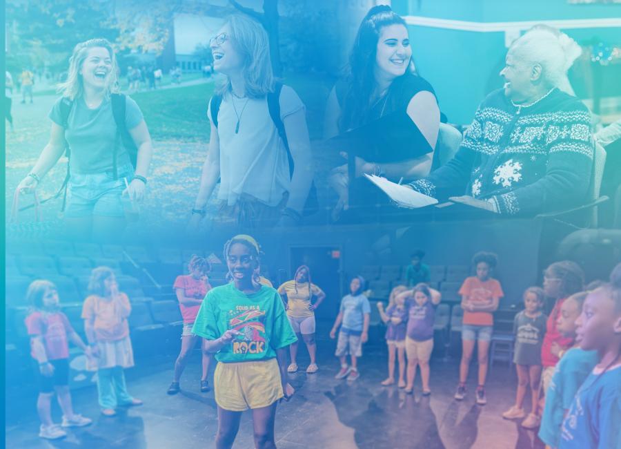 Collage of students and community members