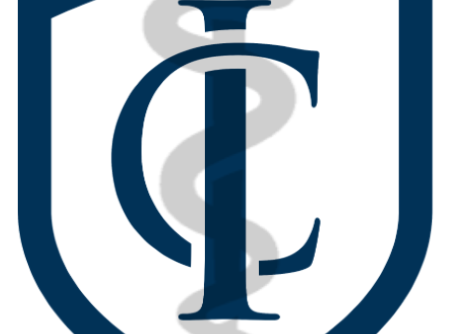 IC logo with rod of Asclepius