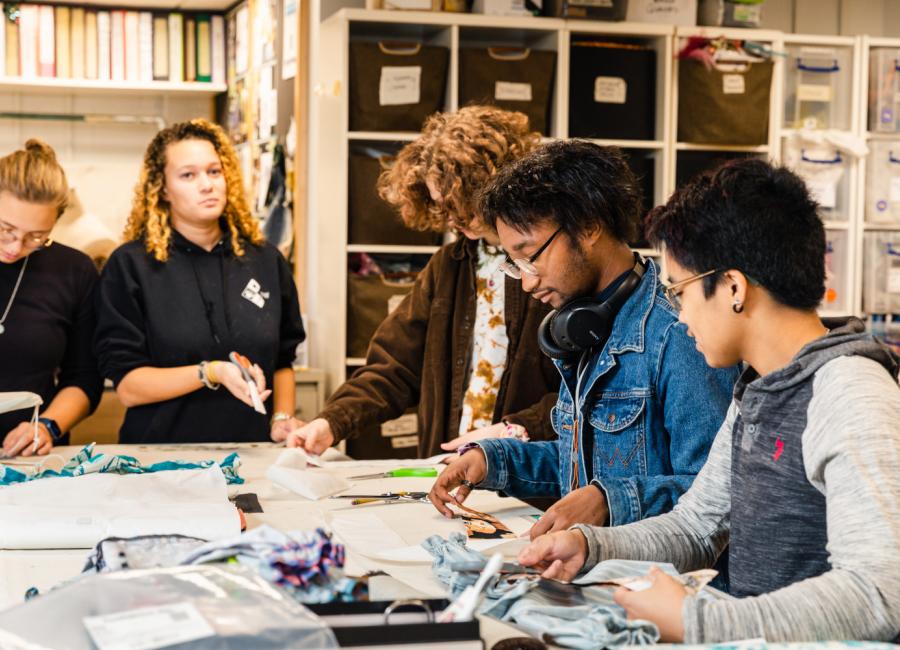 students in a costume design class