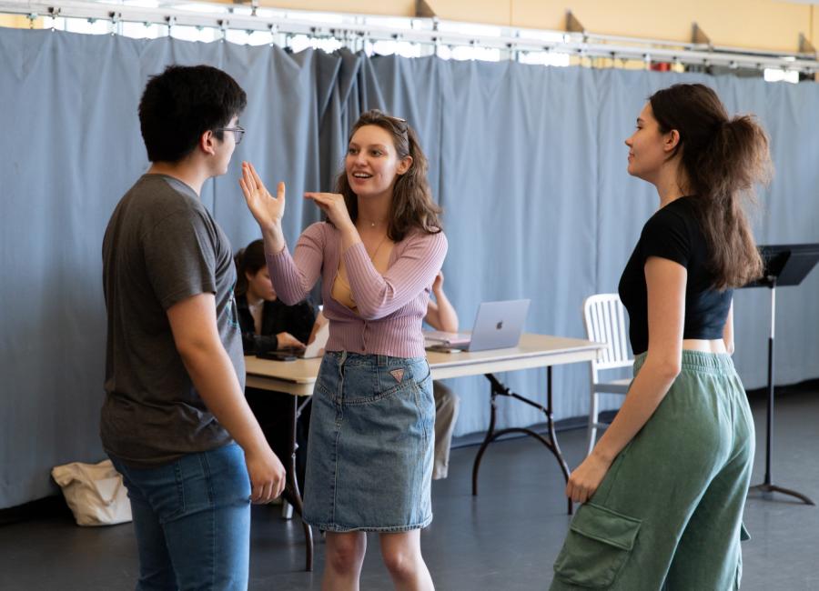 Students in a theatre class