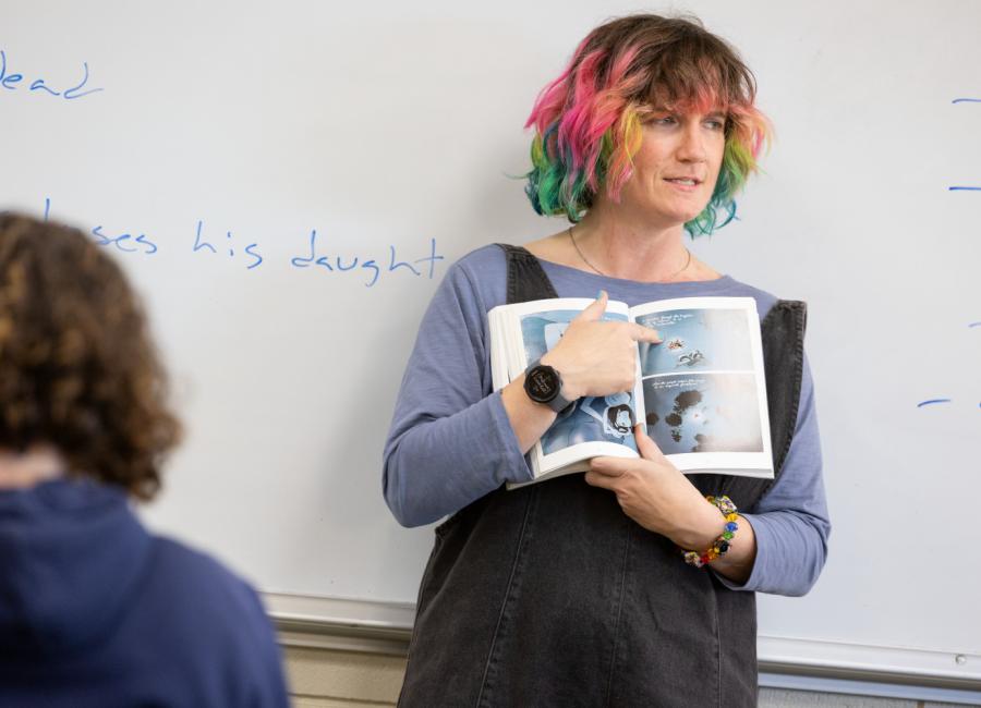 Alexis Becker teaches a class