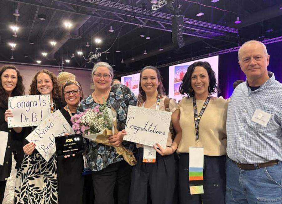 Grp of people at award ceremony