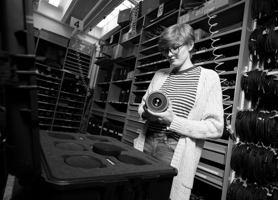 Student working with Red Camera system