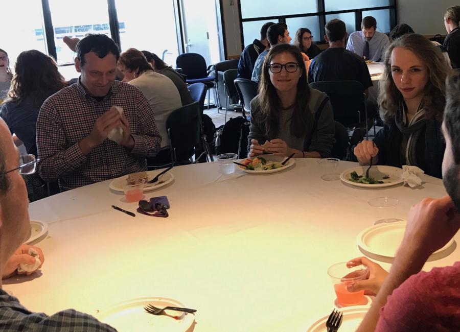 A gathering of students and faculty