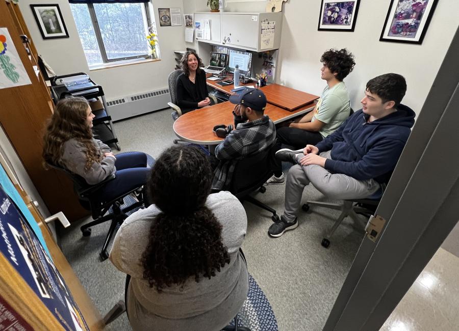 Students gather in Professor Sullivan's office