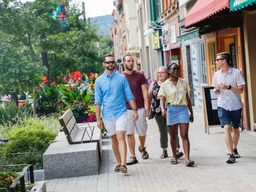 Students walking on the Commons