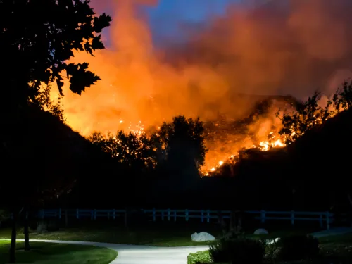 Wild fire in the distance