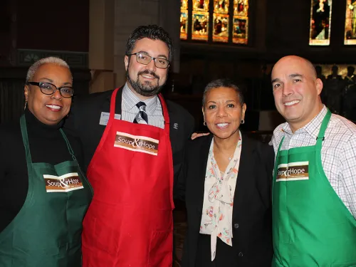 Ithaca College senior leadership team at a Cornell event.