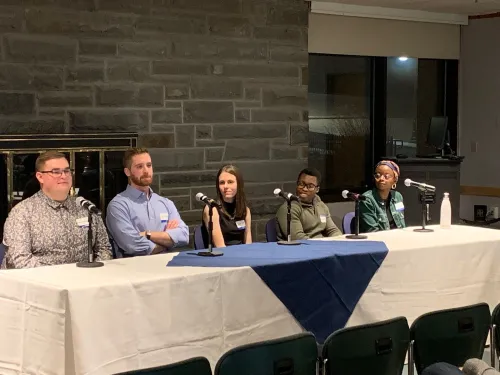 Alumni speaking at the 5 Under 5 Panel