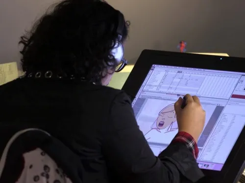 An animator hard at work. 