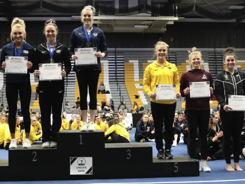 Courtney Christoforo '21 on the podium